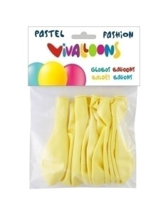 GLOBO VIVALLOONS LIGHT PASTEL AMARILLO CLARO BOLSA DE 10