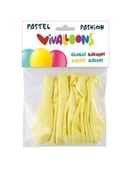 GLOBO VIVALLOONS LIGHT PASTEL AMARILLO CLARO BOLSA DE 10