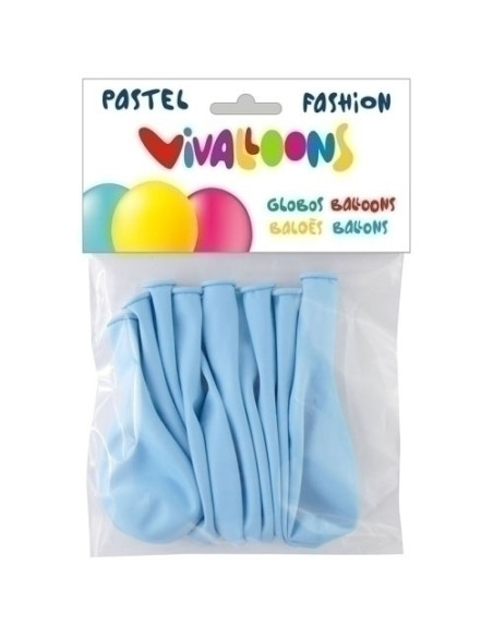 GLOBO VIVALLOONS LIGHT PASTEL AZUL CLARO BOLSA DE 10