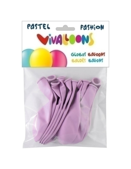 GLOBO VIVALLOONS LIGHT PASTEL LILA CLARO BOLSA DE 10