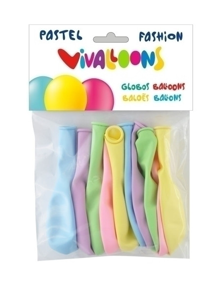 GLOBO VIVALLOONS LIGHT PASTEL SURTIDO CLARO BOLSA DE 10