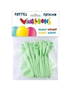 GLOBO VIVALLOONS LIGHT PASTEL VERDE CLARO BOLSA DE 10