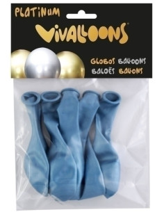 GLOBO VIVALLOONS PLATINUM AZUL BOLSA DE 6