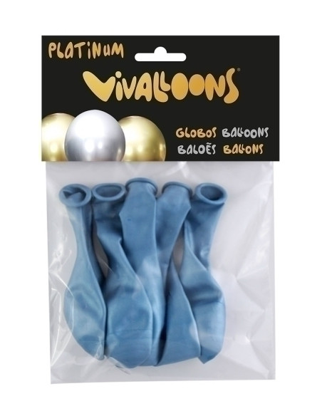 GLOBO VIVALLOONS PLATINUM AZUL BOLSA DE 6