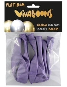 GLOBO VIVALLOONS PLATINUM LILA BOLSA DE 6