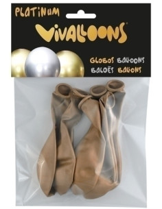 GLOBO VIVALLOONS PLATINUM ORO ROSA BOLSA DE 6