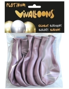 GLOBO VIVALLOONS PLATINUM ROSA BOLSA DE 6