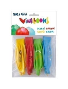 GLOBOS PUNCH BALL MINI DISEÑOS SURTIDOS BOLSA 4