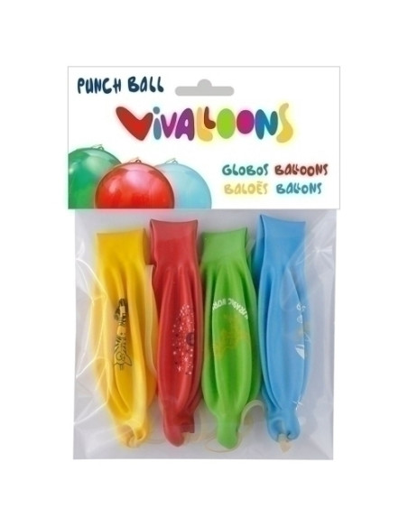 GLOBOS PUNCH BALL MINI DISEÑOS SURTIDOS BOLSA 4