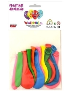 GLOBOS VIVALLOONS ESPECIAL DECORACION con PEGATINAS BOLSA DE 12
