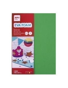 GOMA EVA  APLI HOJA 21x30 cm A4 5 mm BOLSA 4 colores