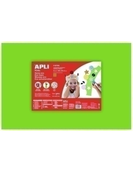 GOMA EVA APLI HOJA 40x60 cm VERDE CLARO PAQUETE de 5