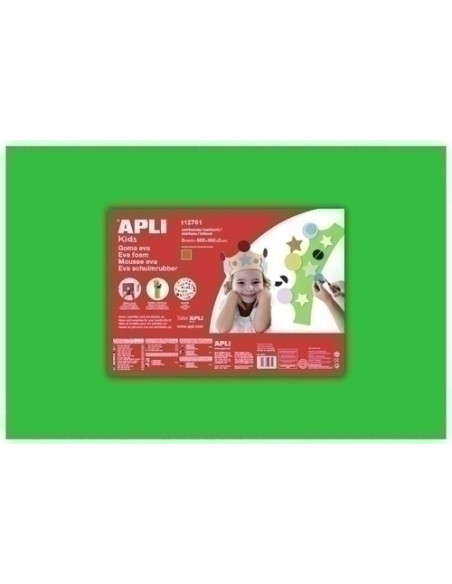 GOMA EVA APLI HOJA 40x60 cm VERDE PAQUETE de 5