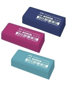 GOMA de BORRAR FABER-CASTELL DUST-FREE CAJA de 30 surtidas 3 colores pastel