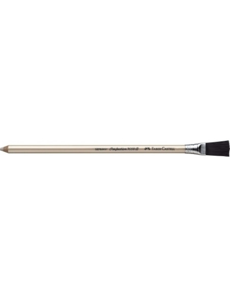 GOMA de BORRAR FABER-CASTELL PERFECTION 7058 B con FORMA de LAPIZ PUNTA BLANCA RIGIDA Y PINCEL ud