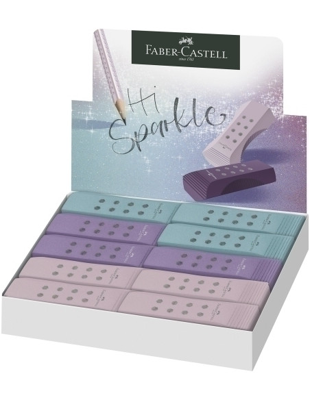 GOMA de BORRAR FABER-CASTELL RollOn SPARKLE CAJA DE 20 3 COLORES