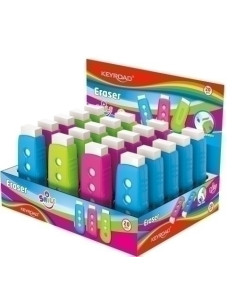 GOMA de BORRAR KEYROAD EXTRAIBLE SURTIDO EXPOSITOR de 20