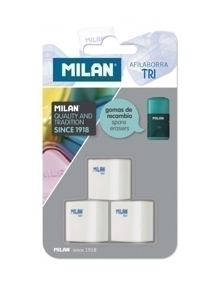 GOMA de BORRAR MILAN RECAMBIO para AFILABORRA TRI Blister de 3