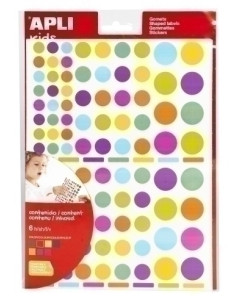 GOMETS APLI  BOLSA 6h REMOVIBLES REDONDOS MULTICOLOR 7 colsurt 624 uds 18463