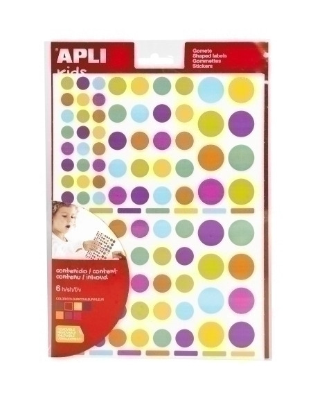 GOMETS APLI  BOLSA 6h REMOVIBLES REDONDOS MULTICOLOR 7 colsurt 624 uds 18463