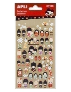 GOMETS APLI TEMATICOS BOLSA  1h MUÑECA KOKESHI 17179