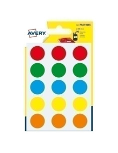GOMETS AVERY  BOLSA 6h REDONDOS Ø 19 mm col SURTIDOS 90 uds