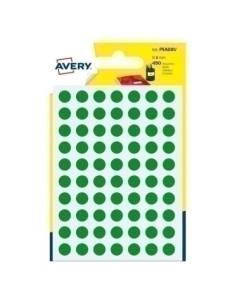 GOMETS AVERY  BOLSA 7h REDONDOS Ø 8 mm col VERDES 490 uds