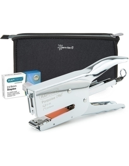 GRAPADORA TENAZA RAPESCO PORPOISE ONE 45h incluye 1000 grapas 248mm CROMADA con BOLSA