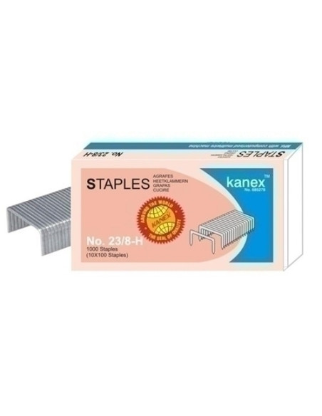 GRAPAS KANEX GRAN CAPACIDAD 23 8 mm GALVANIZADAS caja de 1000