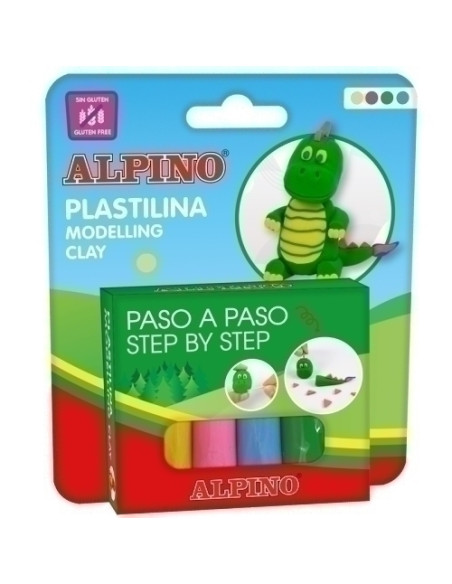 JUEGO ALPINO MODELA DINO 4x25g EXPOSITOR DE 12
