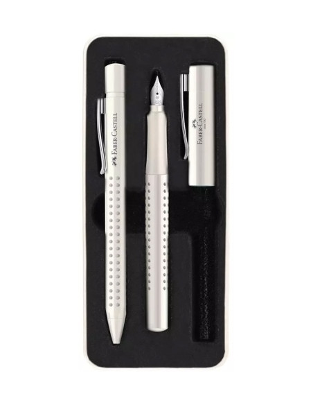 JUEGO BOLIGRAFOPLUMA FABER-CASTELL GRIP 2010 M LECHE DE COCO