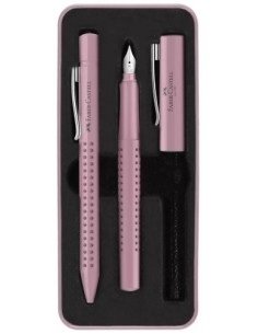 JUEGO BOLIGRAFOPLUMA FABER-CASTELL GRIP 2010 M SOMBRA ROSA