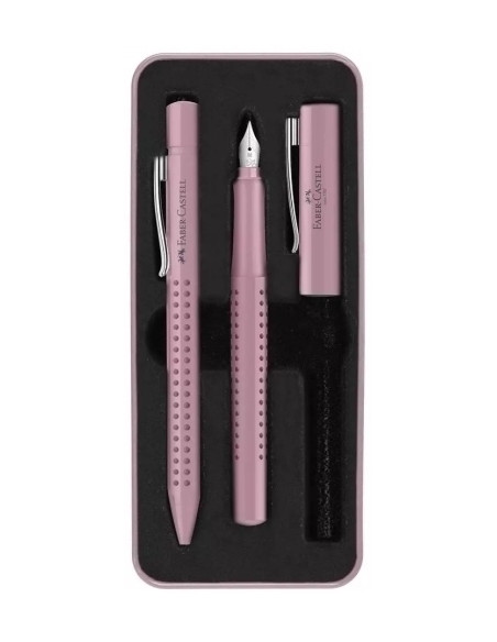 JUEGO BOLIGRAFOPLUMA FABER-CASTELL GRIP 2010 M SOMBRA ROSA