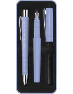 JUEGO BOLIGRAFOPLUMA FABER-CASTELL POLY PEN B Y XB IRIS PALIDO