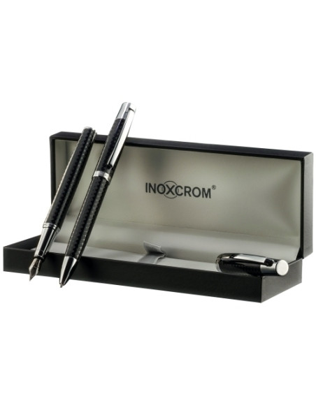 JUEGO BOLIGRAFOPLUMA INOXCROM ARC CARBONE