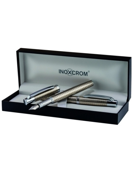 JUEGO BOLIGRAFOPLUMA INOXCROM ARC MAVA