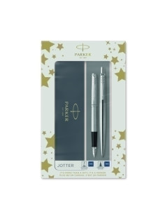 JUEGO BOLIGRAFOPLUMA PARKER JOTTER ACERO CT