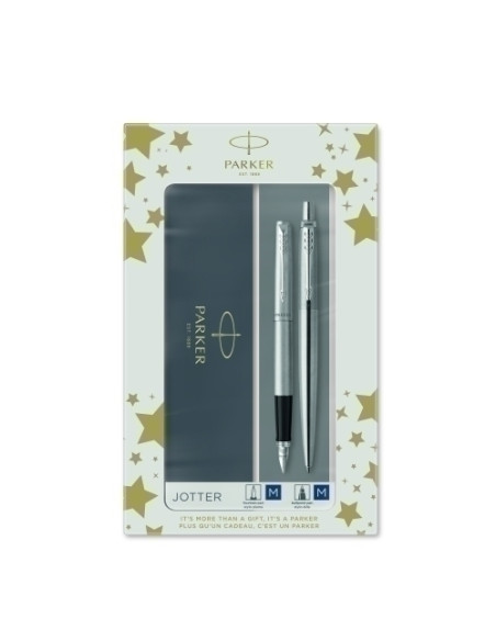 JUEGO BOLIGRAFOPLUMA PARKER JOTTER ACERO CT