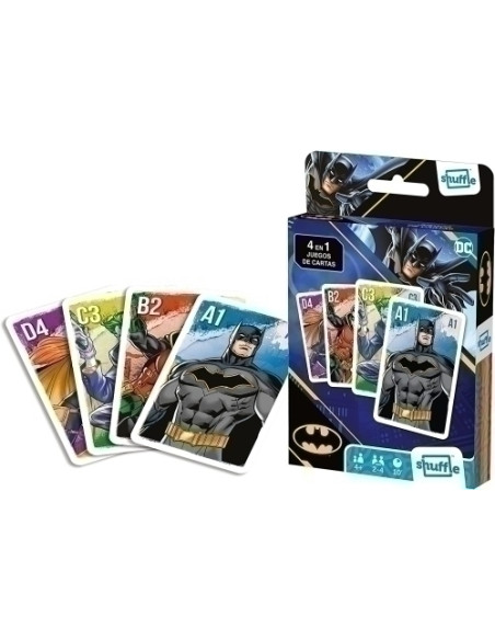 JUEGO CARTAMUNDI SHUFFLE FUN 4 IN 1 BATMAN