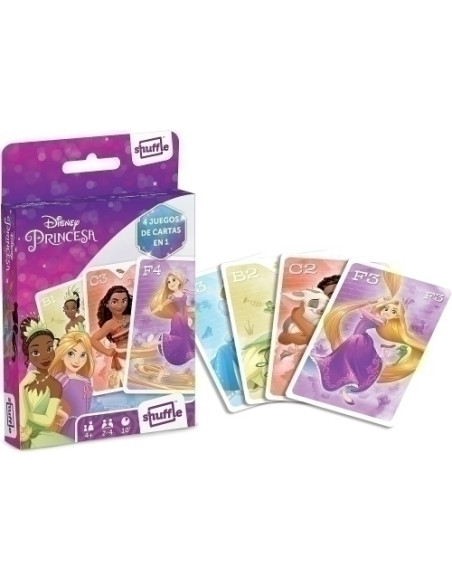 JUEGO CARTAMUNDI SHUFFLE FUN 4 IN 1 PRINCES