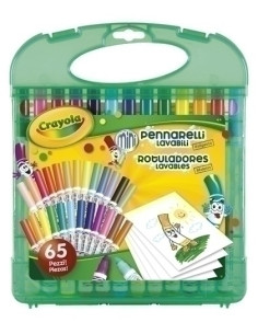 JUEGO CRAYOLA MALETIN ROTULADORES LAVABLES 65 PZ 3 años