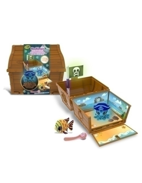 JUEGO CRAYOLA WASHIMALS WASHIMALS OCEAN GLOW PETS COFRE DEL TESORO 3 años