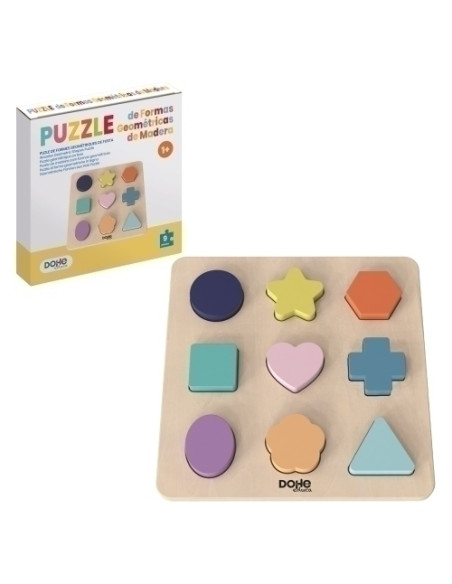JUEGO DOHE EDUCA RELOJ FORMAS ENSARTABLES de MADERA  1 AÑO
