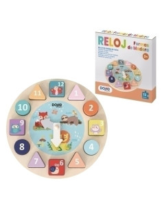 JUEGO DOHE EDUCA RELOJ FORMAS ENSARTABLES de MADERA  3 AÑOS