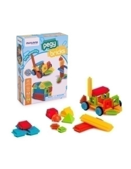 JUEGO EDUCATMINILAND JUEGO DE CONSTRUCCION PEGY BRICKS 36 PIEZAS 3-6 años
