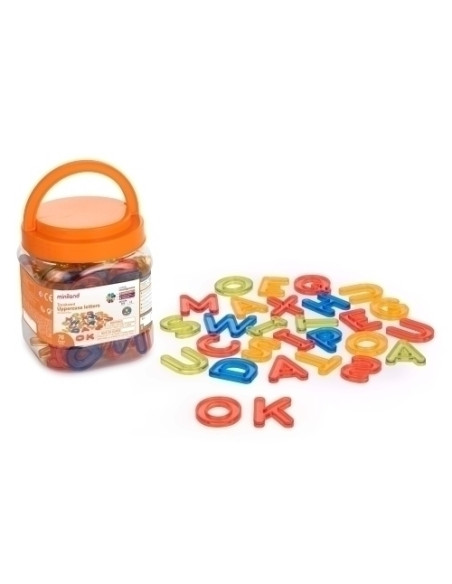 JUEGO EDUCATMINILAND TRANSLUCENT LETRAS MAYUSCULAS 76 pz  3-6 AÑOS