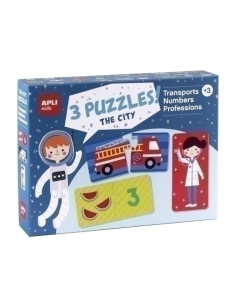 JUEGO EDUCATIVO APLI KIDS TRANSPORTE NUMEROS Y PROFESIONES 3 EN 1 IN THE CITY