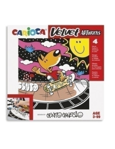 JUEGO EDUCATIVO CARIOCA VELVET ARTWORKS 3 AÑOS TERCIOPELO PARA COLOREAR CENTO SPORT SET DE 4 LAMINAS