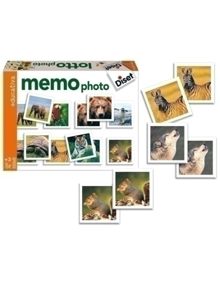 JUEGO EDUCATIVO DISET FICHAS MEMO PHOTO ANIMALES 3 AÑOS
