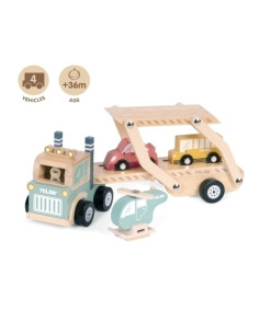 JUEGO EDUCATIVO MILAN DE MADERA 4 VEHICULOS WHEELS ON THE ROAD